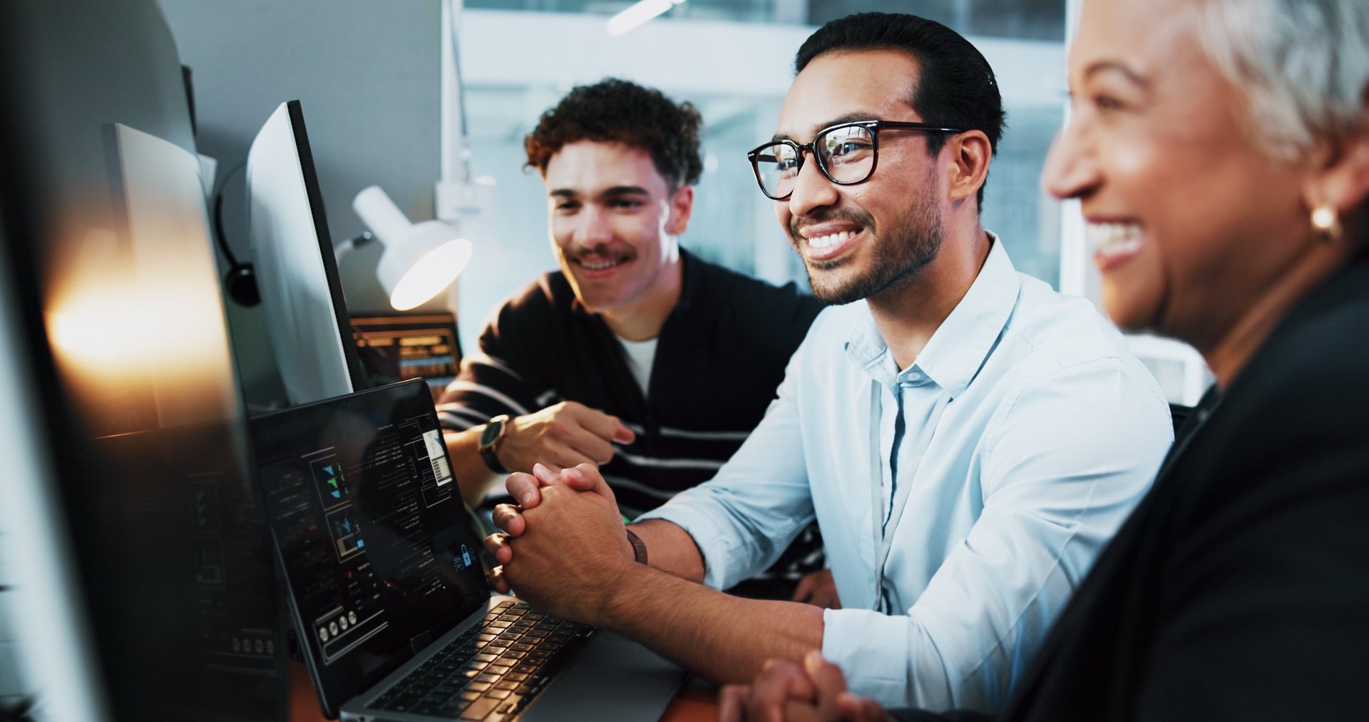 Web developer team creating websites